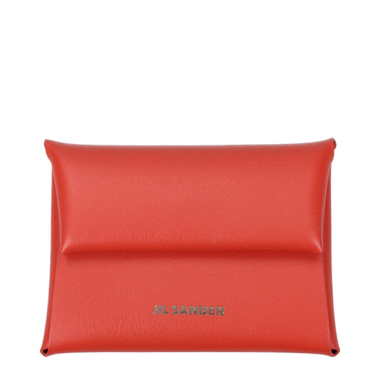 Jil Sander Orange Leather Wallets