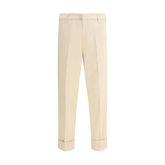 Cruna Beige Cotton Casual Pants