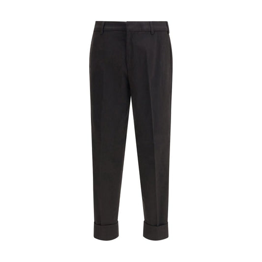 Cruna Black Cotton Casual Pants