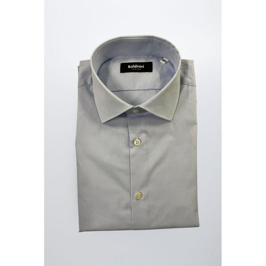 Baldinini Trend Light Blue Cotton Men Shirt