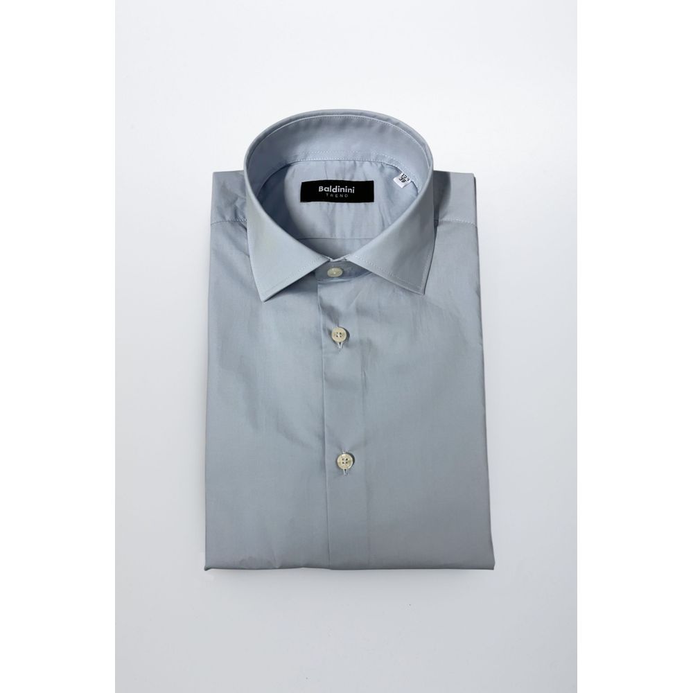 Baldinini Trend Light Blue Cotton Men Shirt