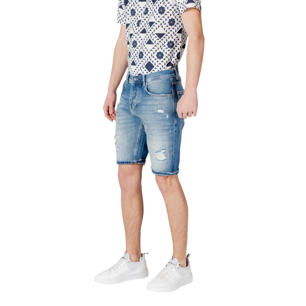 Antony Morato Blue Cotton Bermuda Shorts