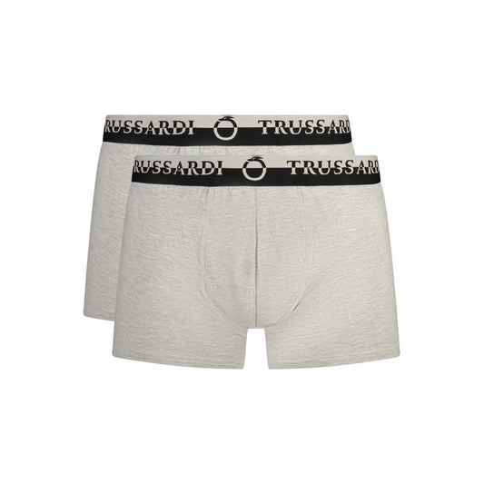 Trussardi Gray Cotton Men Boxer Short