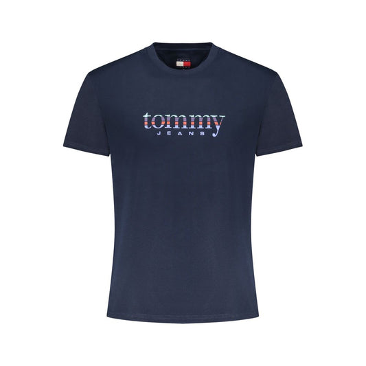 Moška bombažna majica Tommy Hilfiger modre barve