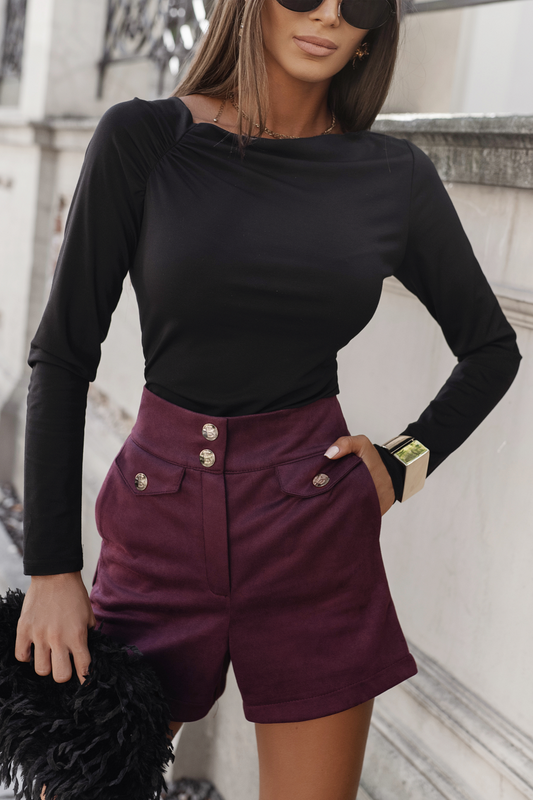 Kratke hlače CALLY - Burgundska rdeča