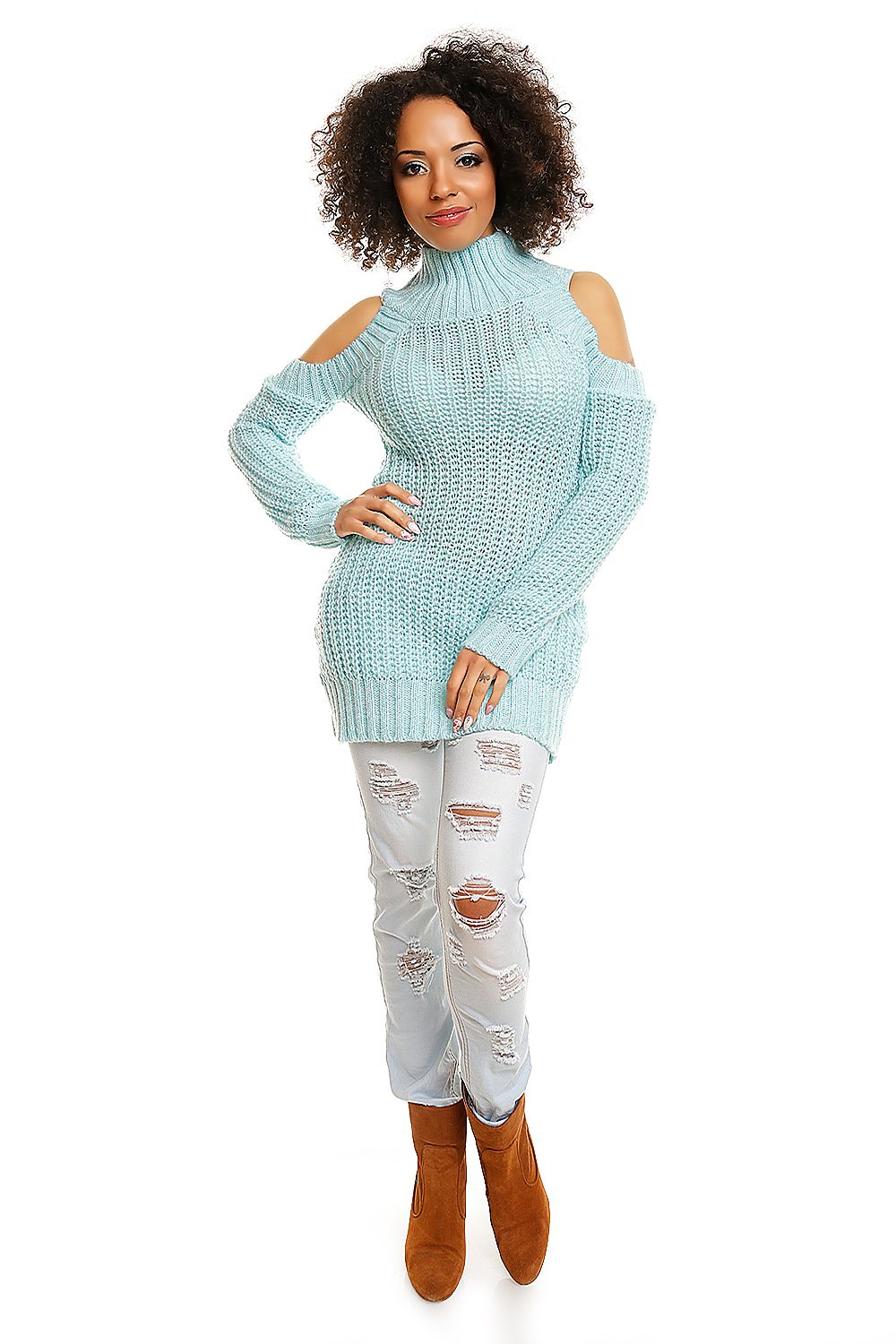  Trdo pleten pulover model 84344 PeeKaBoo 